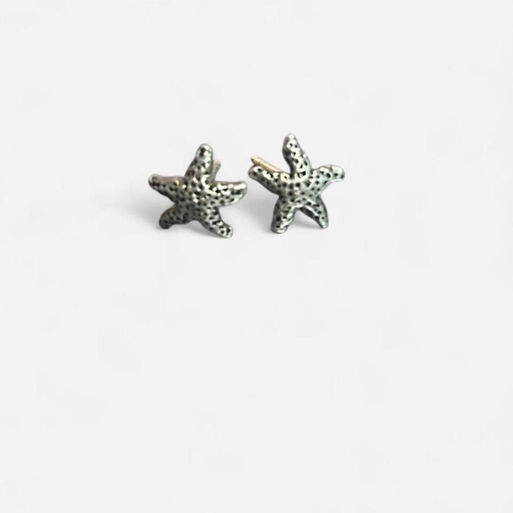 Vintage Y2K Coastal 925 Silver Starfish Stud Earrings